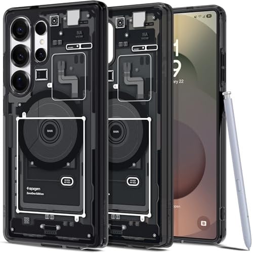 Spigen Cover Ultra Hybrid MagFit Compatibile con Samsung Galaxy S25 Ultra - Zero One Black