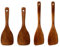 GUTERTOP 4 Stück Pfannenwender Holz Spülmaschinenfest, Olivenholz Kochlöffel Holz, Holzschaber Küche, 33 cm Holzspatel Zum Kochen Langem Griff, Hitzebeständig Holzlöffel