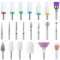 MelodySusie 21pcs Nail Drill Bit Set, Professional 3/32'' Ceramic Diamond Carbide Acrylic Gel Nail Art Tool Kit, Cuticle Remover Bit for Acrylic Gel Dip Powder, Nail Manicure Pedicure, Salon Home