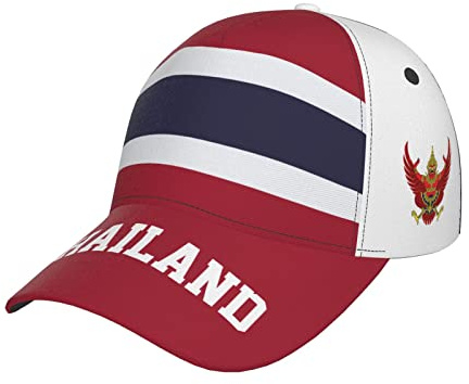 Baseball Cap Thailand Flagge Thai Volldruck Baseballmütze Klassisch Baseballkappe Verstellbare Trucker Hut Für Reisen Running Outdoor