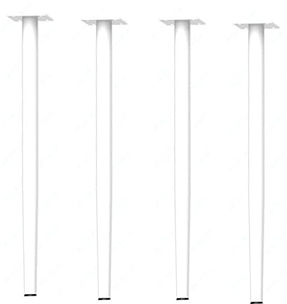 Tischbeine aus Metall, vertikal, konisch, für Couchtisch, Esstisch, Nachttisch, 90 cm, Weiß, 4 Stück