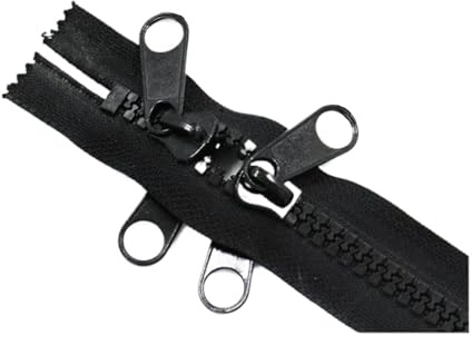 1/2/3/4/5/6 Metri 10# Cerniera in resina con doppi cursori Chiusura con zip a estremità chiusa per tenda da esterno lunghe e grandi cerniere accessori da cucito (nero, 300 cm (3 metri) _NO10)