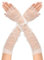 Yolev Lange Brauthandschuhe Tüll Weiß Bride Handschuhe Perlen Hochzeit Blumen Elsa Transparent Handschuhe Damen Weiß Perlen Braut Spitzenhandschuhe für Hochzeit Teeparty