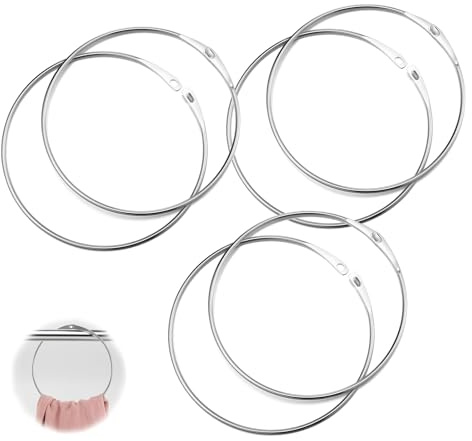 KLEHOPE Perchas Para Cinturón, 6 Piezas 143 x 4,0 mm Soporte De Corbata Con Gancho, Círculo Soporte Para Cinturón De Bufandas, Plata