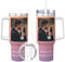 Naispanda Taza térmica Personalizado con Pajita y Asa, Termo de Acero Inoxidable, Taza de café con Tapa, Taza de Viaje, 1,2 litros, Regalos Personalizados para Mujeres, Hombres y Familias