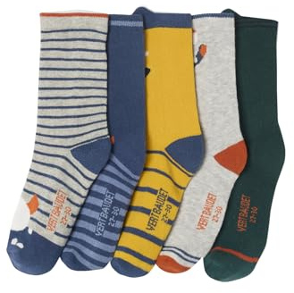 Vertbaudet 5er-Pack Jungen Socken mit Monstern marine 35/38