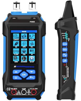 PUSILIN PK8508 Network Cable Tester Length Measurement Optical Wire Meter Tracer Rechargeable LCD VFL RJ11/45 PoE CAT5/6 Cable Tracker Network Tools Wiremap Tester PoE Checker