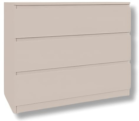 SoDREAMER Kommode mit 3 Schubladen | Kashmir 90 cm Ideal für Schlafzimmer, Wohnzimmer, Kinderzimmer und Büro | Geräumige Kommode| Modernes Design | 90 x 75 x 40 cm