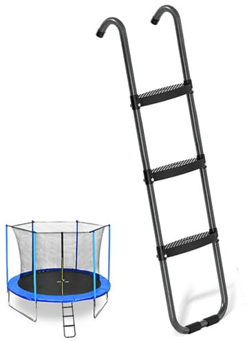 Huraoerrrr 13x38in Trampoline Stairs, 3 Step Non-Slip Heavy Duty Removable Trampoline Ladder with Wide Step for Kids