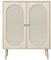 CozyVeils Buffet de cuisine avec portes décoratives en rotin, console avec étagères réglables, convient pour cuisine, salle à manger, salon, couloir (couleur bois)