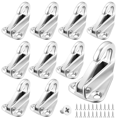 10PCS Planenhaken für Anhänger, Planenhaken Anhänger mit 20 Schrauben, Netzhaken Planenhake Netzhaken Edelstahl, Metall Netzhaken Bootshaken für Ladungssicherungsnetz Planen Pkw Anhänger Planenbügel