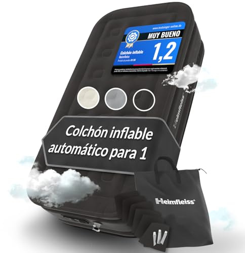 Heimfleiss® Materasso Gonfiabile Singolo 100x200x45 cm | Letto Gonfiabile Singolo per Ospiti, Casa e Campeggio | Materassino Autogonfiante Premium con Pompa e Superficie Inferiore Antiscivolo | Black