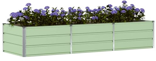 vidaXL Pflanzkübel Grün 240 x 80 x 45 cm Stahl, Garten und Terrasse gestalten, Modern, Langlebig, Umweltfreundliche Lösungen, Außenbereich kreativ aufwerten, Ideen für Dein Zuhause