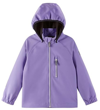 Reima - Vantti Softshelljacke für Kinder - Wasserdichte Übergangsjacke für Kinder, atmungsaktive Softshelljacke für Mädchen & Jungen mit abnehmbarer Kapuze - Blooming Lilac, 140