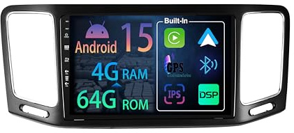 [2+64GB] 9 Zoll Android 15 Autoradio für VW Sharan Seat Alhambra 2010-2020 Radio Carplay Stereo Wireless Mit Car Play GPS Auto Navi Bildschirm Bluetooth Navigation Player Touchscreen