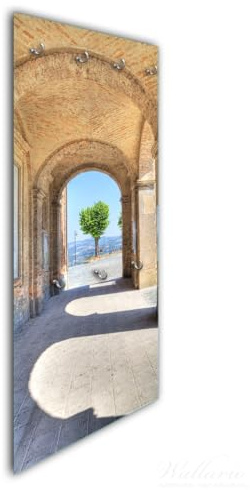 Wallario Wandgarderobe aus Glas in Größe 50 x 125 cm in Premium-Qualität, Motiv: Durchblick ins Weite | 7 Kleiderhaken zum Aufhängen von Jacken