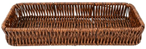 Rattan Key Bowl for Hallways, 27x10cm Decorative Key Tray & Vanity Tray, Woven Basket Tray for Entryway Organisation, Small Wicker Catchall Dish for Keys, Coins & Wallet