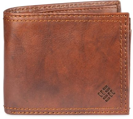 Columbia Portefeuille à Deux Volets pour Homme - Plusieurs emplacements pour Cartes, fenêtre d'identité - Accessoire de Voyage, Marron Clair, Taille Unique
