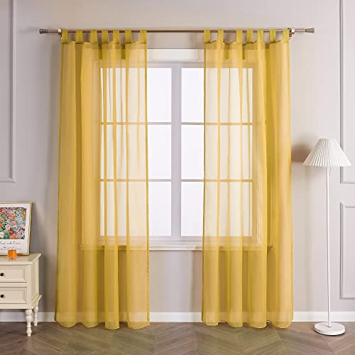 Joyswahl Gardine Uni Voile Vorhang mit Schlaufen »Julia« Dekoschal Fenster Schal BxH 140x225cm Orange 1er Pack