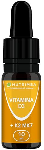 VITAMINA D3 K2 MK7 | Integratore in Gocce con Olio Di Oliva BIO | 1000 UI | Menachinone e Colecalciferolo | Supporta il Sistema Immunitario | Per Ossa, Denti e Muscoli | Flacone 10 ML