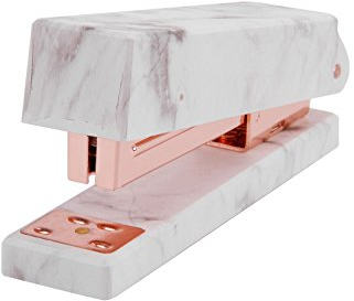 Marmor Print Hefter 50 Blatt Kapazität Heavy Duty Home Office Schreibtisch Hefter Papierstau Manuelle Hefter Office Supplies mit Anti-Rutsch Pad Rose gold.