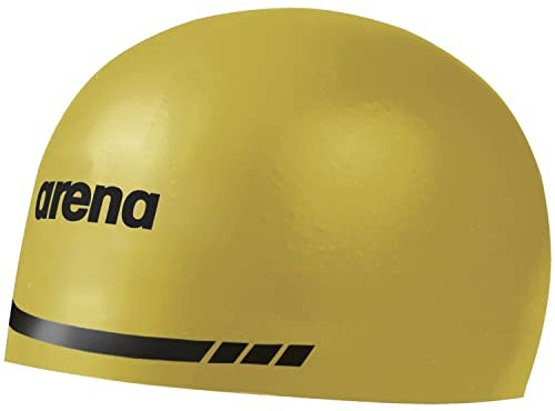 Arena 3D Soft USA Bonnet de Bain Unisexe en Silicone pour Adulte pour Homme et Femme, kit d'entraînement et de Course de Piscine, Jaune, Taille L
