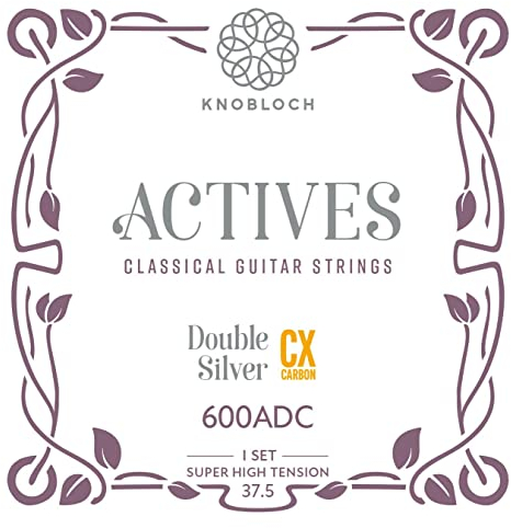 KNOBLOCH STRINGS - Cuerdas de Guitarra Española | 600ADC ACTIVES Double Silver | Tensión Super-Alta 37.5 | Graves y Agudos Brillantes | Sonido Nítido y Proyección | Vibrato Fácil | Flamenca y Clásica