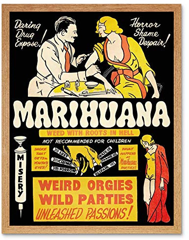 Wee Blue Coo Propaganda Political Drug Abuse Marijuana Weed Weird Art Print Framed Poster Wall Decor Kunstdruck Poster Wand-Dekor-12X16 Zoll