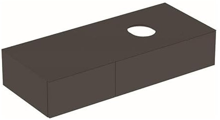 Geberit VariForm Unterschrank für Aufsatzwaschtisch, zwei Schubladen, Ablagefläche, Geruchsverschluss, Breite 120 cm, Farbe: Weiß