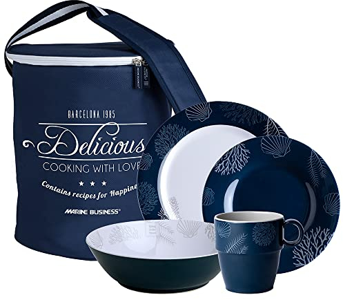 Marine Business Living-Pack Geschirrset, Melamin, Blau, Medium
