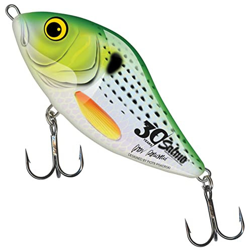 Salmo 30th Anniversary Sliders Sinking - Jerkbait, Größe/Gewicht/Farbe:12cm / 70g / Holo Green Striper