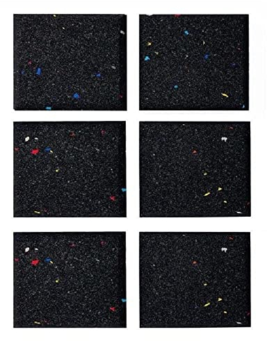 Nicoman Treadmill Mat Pad Heavy Duty Fitness Gym Treadmill Pad, High Density Floors Carpets Protectors Home Gym Anti-slip Shock Absorbent 15mm 10 x 10cm (Galaxy Black, 6 Pack)