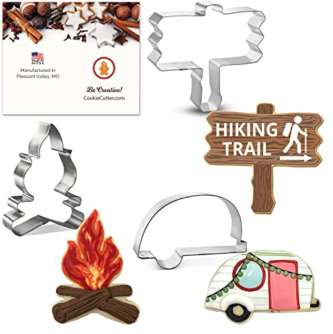 Camping Cookie Cutter Set 3 Pc - Foose Cookie Cutters - USA Tin Plated Steel