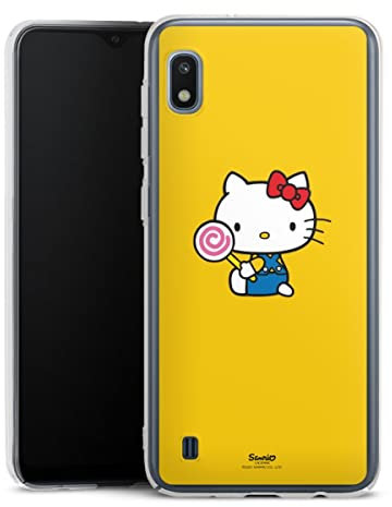 Hard Case kompatibel mit Samsung Galaxy A10 Schutzhülle transparent Smartphone Handy Hülle Hello Kitty Cartoon Fanartikel