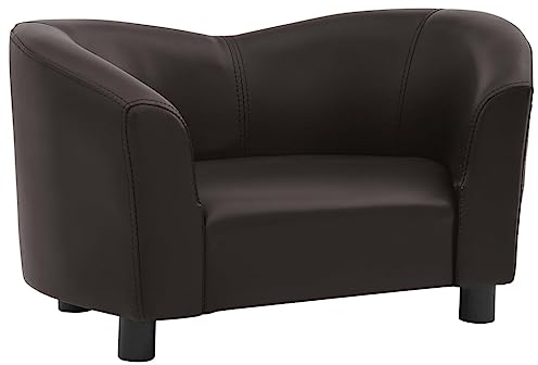 vidaXL Hundesofa Braun 67x41x39cm Kunstleder Hundecouch Hundebett Haustiersofa