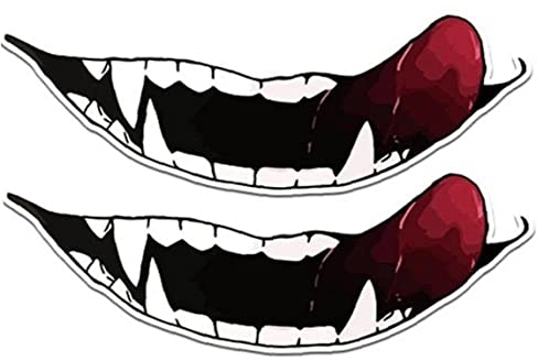 2pcs Motorradhelm Aufkleber Aufkleber Teufels Teeth Car Styling Decals DIY Self Adhäsive Aufkleber Für Die Motorraddekoration
