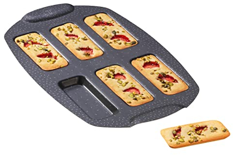 Tefal Moule gâteau 6 financiers, Revêtement antiadhésif, Aluminium recyclé et recyclable, Pâtisserie bien dorée, Fabriqué en France, PerfectBake J5734402