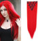 Cybelleza Clip in Extensions wie Echthaar Haarverlängerung Haarteil 8 Teile Set Glatt Lang Günstig Haarverdichtung Synthetische Haare für Frauen 60cm (Rot)