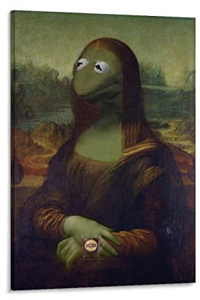 FANGZUO Lustiges Poster Mona Kermit Art Meme Poster Gemälde auf Leinwand Wandkunst Poster Scrollen Bild Druck Wanddekoration Home Poster 08x12inch (20x30cm)