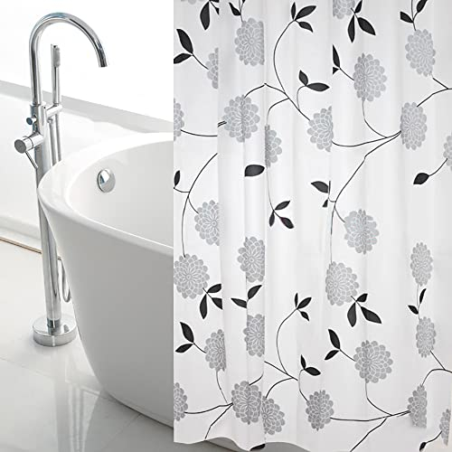 Lkw Ogechi Rideau de Douche Motif de Fleurs Extra Large 300cm Large Rideau de Salle de Bain - 240cm Goutte Rideau de Douche Imperméable et Anti-moisissure, PEVA Rideau de Salle de Bain (200x240CM)