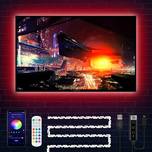 DANCRA LED Strip 3m, RGB LED Streifen, TV Hintergrundbeleuchtung für 40 bis 50 Zoll Monitor 27 Zoll, USB TV Beleuchtungs Upgrade, App Steuerung, Musik Sync, Dekoration für Fernseher, PC Bildschirm