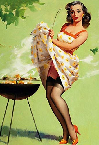 Cartel de metal para barbacoa, diseño vintage, 20,3 x 30,5 cm
