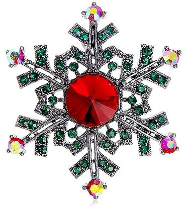 Weihnachts Schneeflocken Brosche für Damen Mädchen Diamant Zirkonia Winter Blumen Anstecknadel Corsage Weihnachts Broschen für Urlaub Party Zubehör