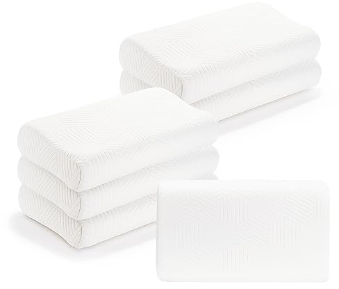 LAMB Höhenverstellbar Memory Foam Kissen Ergonomisches Nackenstützkissen 50D Dichte Abnehmbarer Bezug Geeignet Für Seitenlage-Blau,6er st
