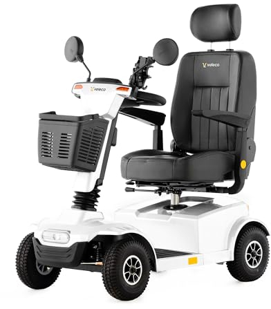 Veleco Jumpy: Mobility Device with Speed knob and Swivel Captain seat (White)