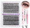 B&Q 280Pcs Wimpernverlängerung 9-16MIX 40D Wimpernverlängerung Kit Wimpern Entferner und Applikatoren für Anfänger (Set 30D+40D, 9-16MIX)