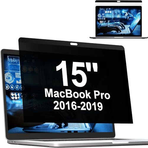Filtro de privacidad magnético para MacBook Pro de 15 pulgadas (2016-2019), anti espíón/extraíble filtro de privacidad de 15 pulgadas, anti azul luz filtro de pantalla Mac 15 pulgadas modelo (A1707,
