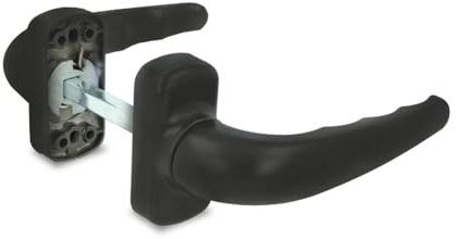 Amig - Poignée de porte à rosace renforcée - Modèle Sendoa - Fabriquée en aluminium - Dimensions : 125 X 66 mm - Carré de 8 mm - Noir