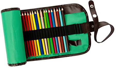 EXCEART Federmäppchen für Kunststudenten Bleistifthalter Aufbewahrungstasche Aus Segeltuch 36 Fächer Grün
