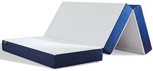 Molblly Faltmatratze, 140×195×15cm Gästematratze, waschbarem Bezug & Druckentlastung, Blaue Dreifach-Faltmatratze für feuerfest, Faltmatratze für Reisen, Camping, Boden, Gästebett (140×195×15)